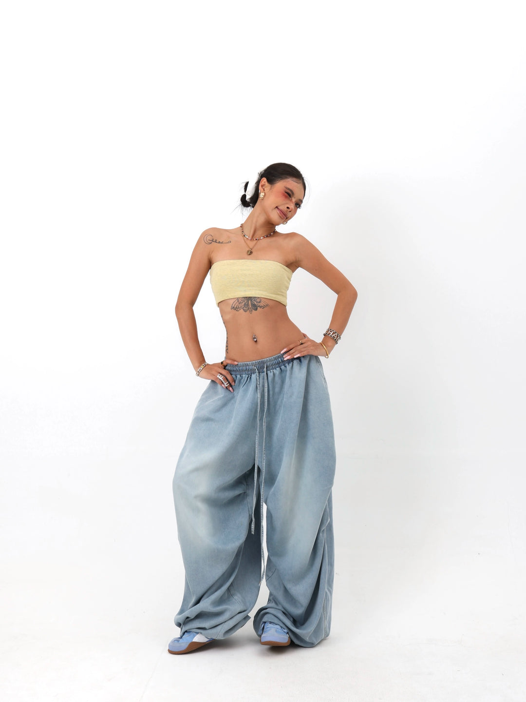 Loose Straight Denim Dance Pants