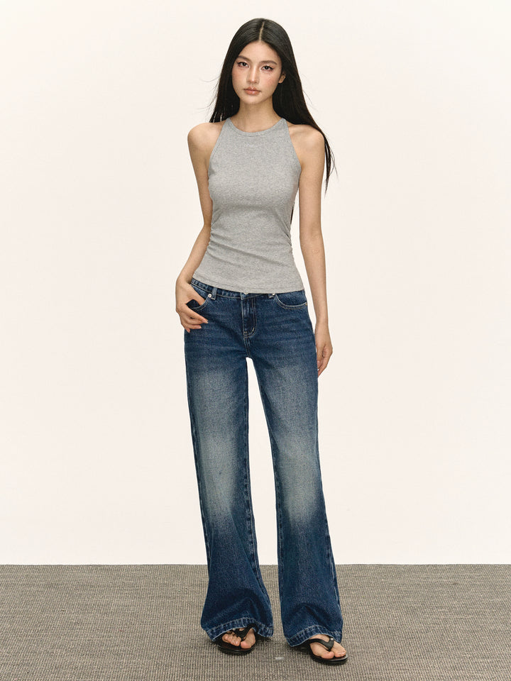 Lage Taille Wijde Pijpen Rechte Jeans Broek 