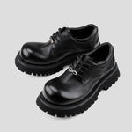 Leather Thick-Sole Derby Casual Shoes