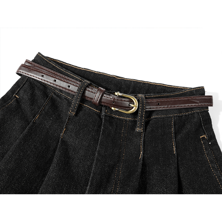 High Waist Wide Leg Denim Pants