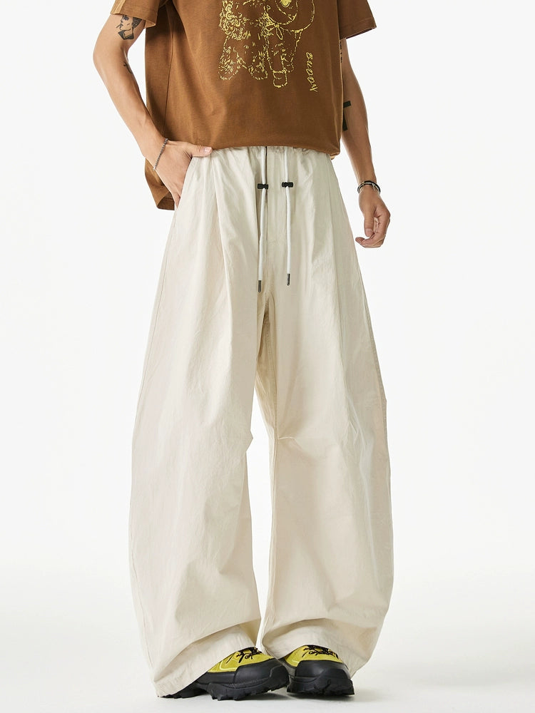 سروال واسع الساق مع حبل شد سريع الجفاف 