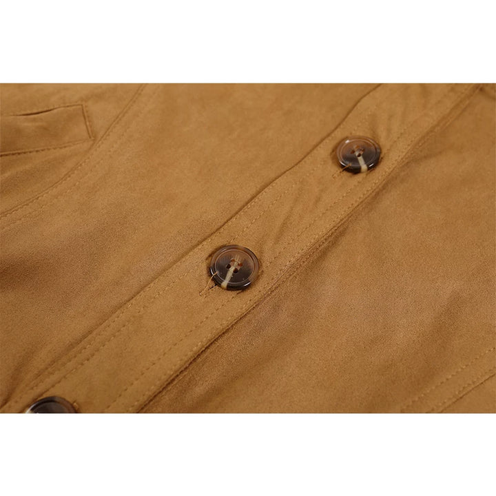 Suede-Textured Slim Fit Short Jacket