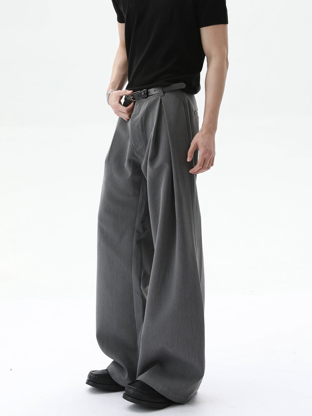 Wide Leg Pleated Loose Fit Pants