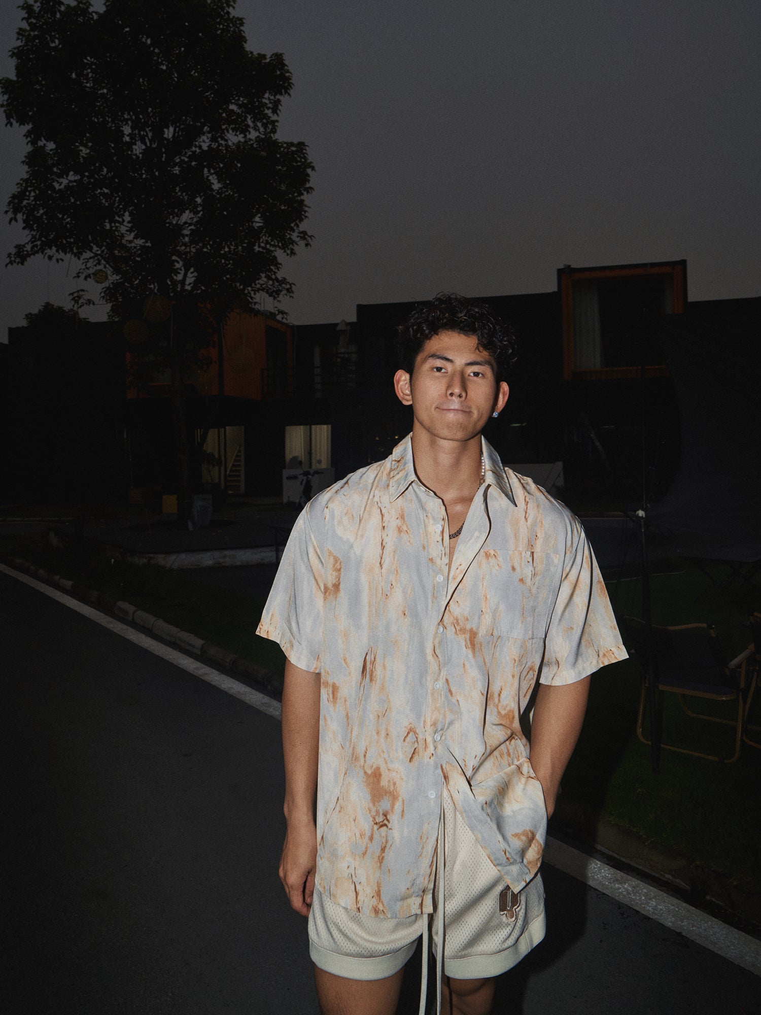 Abstract Loose Short Sleeve Casual Shirt