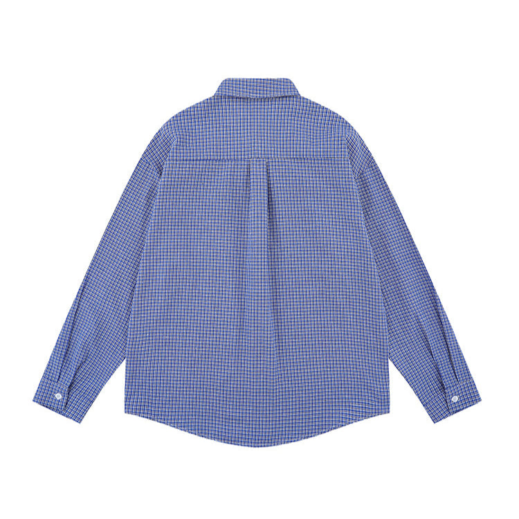 قميص طويل الأكمام بتصميم فضفاض مقلم 