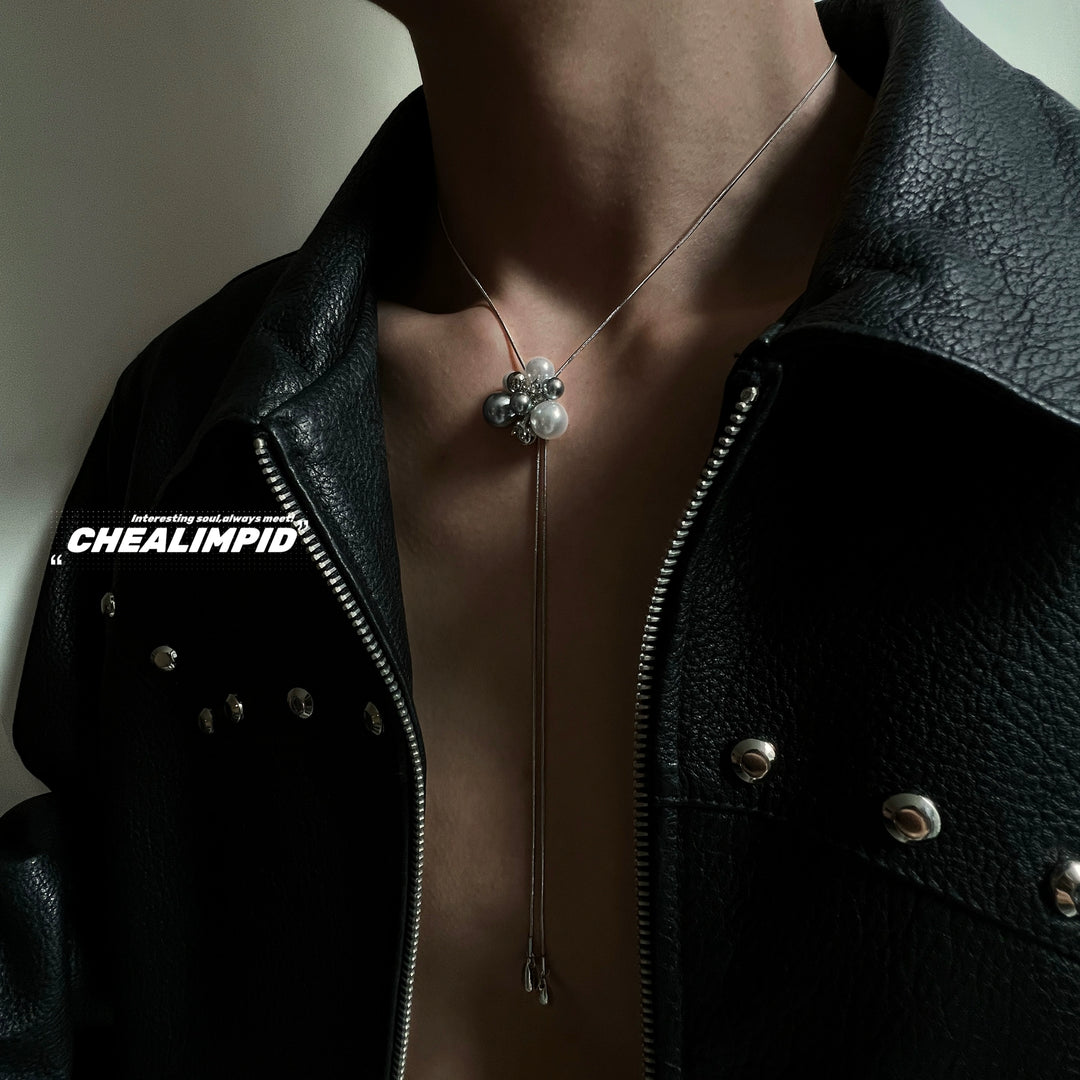 Pearl Flower Tassel Pendant Necklace