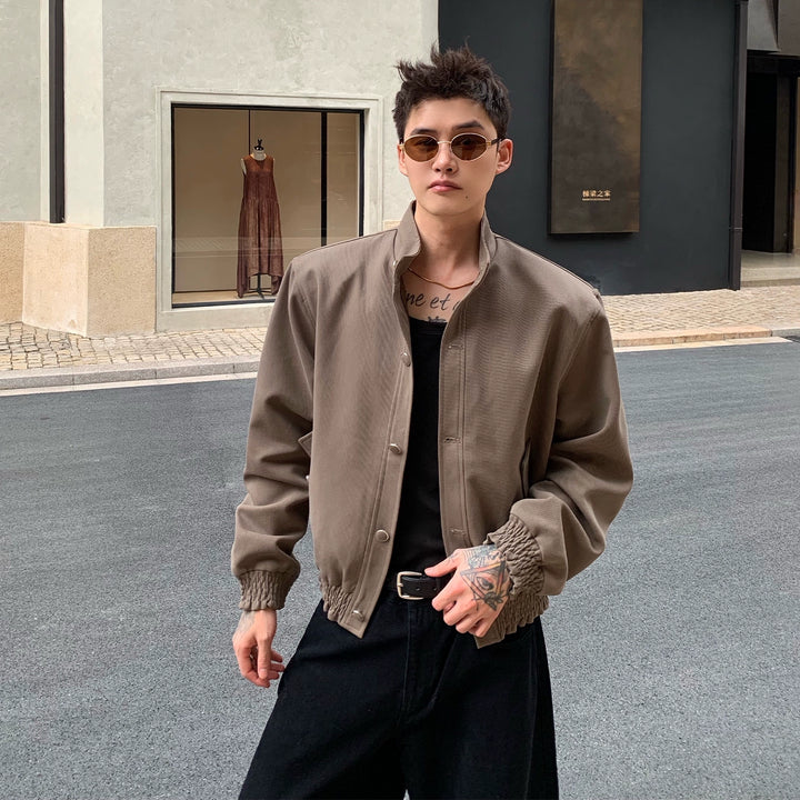 Lyocell Padded Stand Collar Twill Jacket