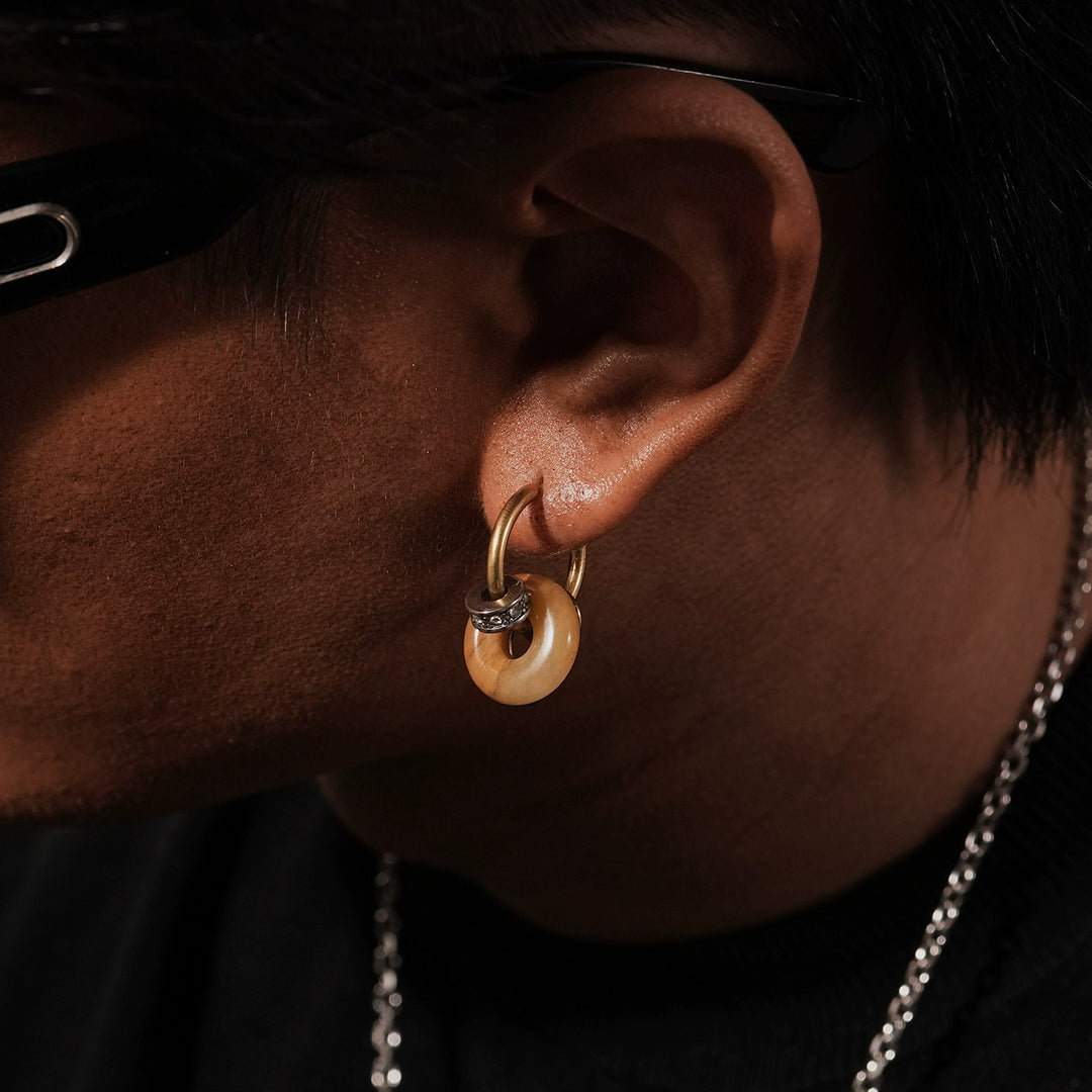 Topaz Pendant Hoop Earrings