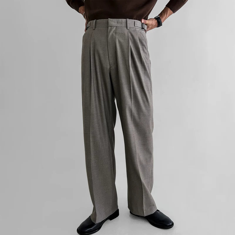 Plissé Wijde Pantalon Casual Suit 
