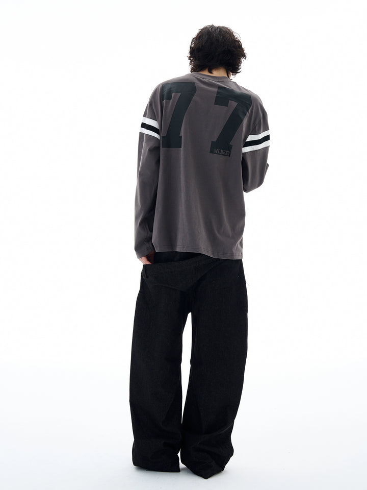 Loose Long Sleeve Jersey Pullover