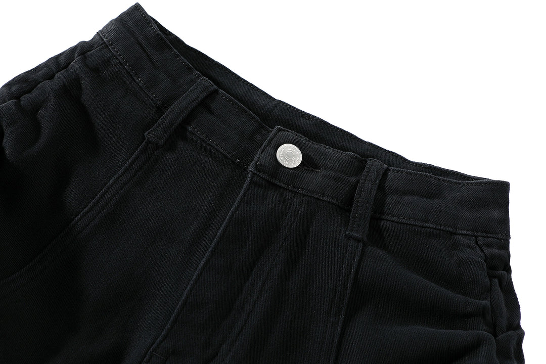 Denim High Waist Drawstring Shorts