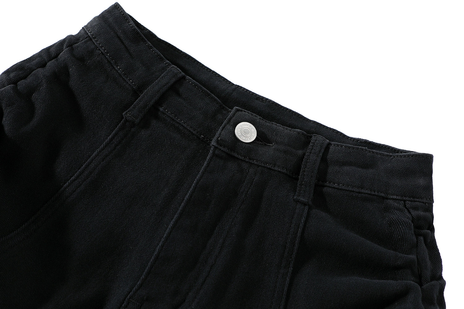 Denim Yüksek Bel İpli Geniş Paça Şort 