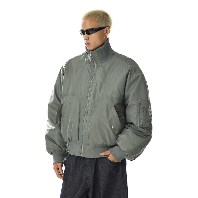 Veste bomber à col montant, coupe décontractée et isolée 