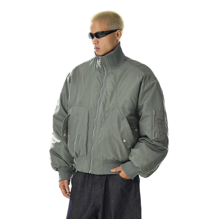 Veste bomber à col montant, coupe décontractée et isolée 