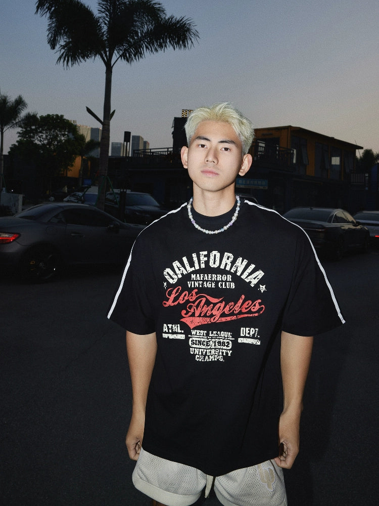 Camiseta de pullover suelta con gráfico vintage 