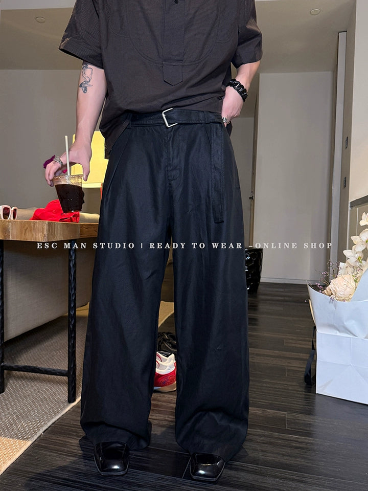 Leinen lockere Passform Freizeit-Hose 