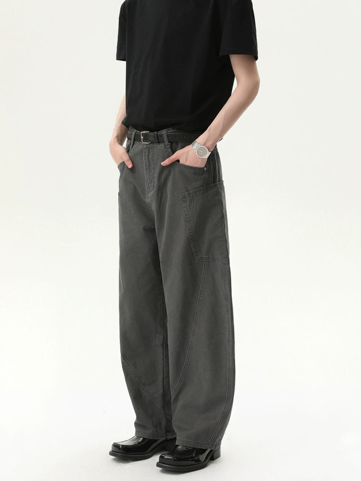 Washed Wide-Leg Loose Pants
