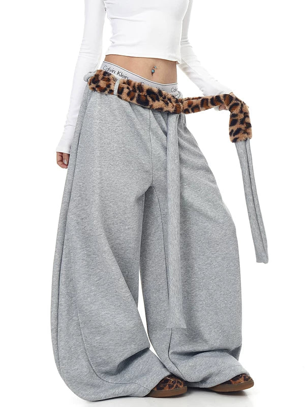 Leopar Kemer Polar Geniş Paça Eşofman Altı 