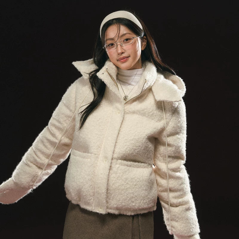 Retro bomullsforet hettejakke for vinteren 