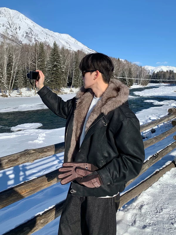 Fur Hooded Mountain Carving Jacket