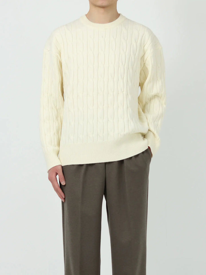 Heavy Knit Round Neck Sweater