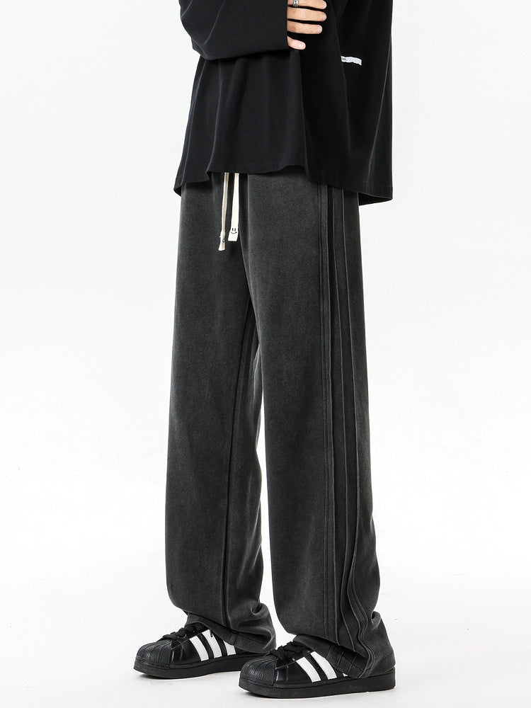Retro Washed Wide-Leg Warm Pants