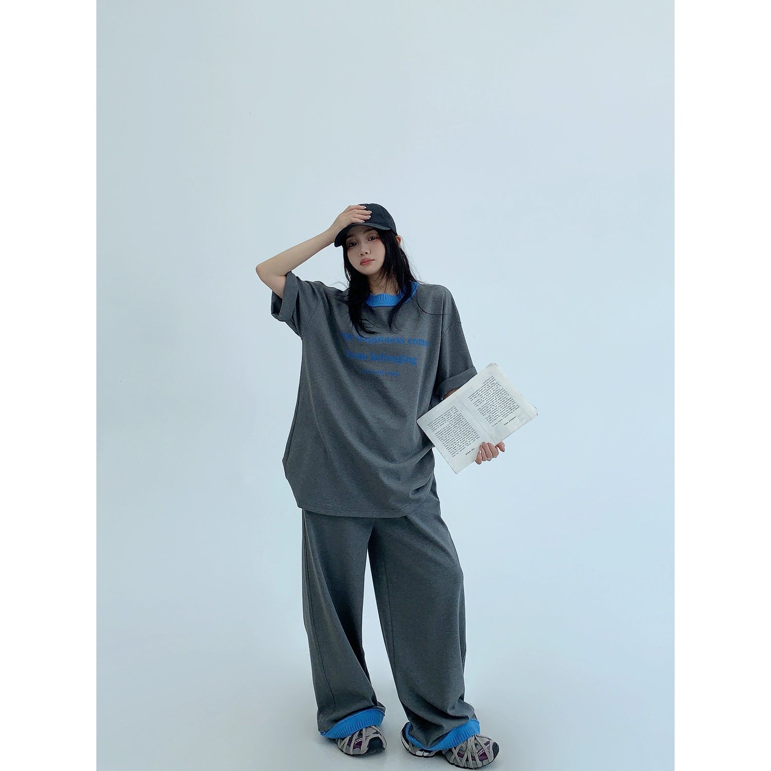 Casual Letter Print T-Shirt and Pants