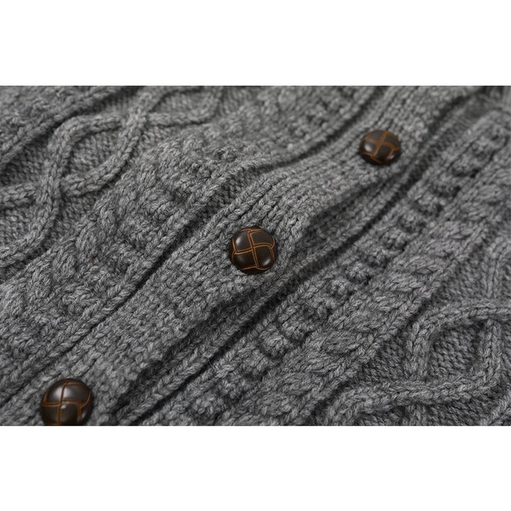 Cable Knit Round Neck Cardigan
