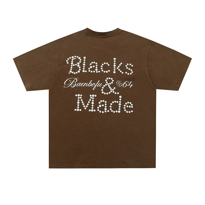 T-shirt grafica a maniche corte con effetto usurato 