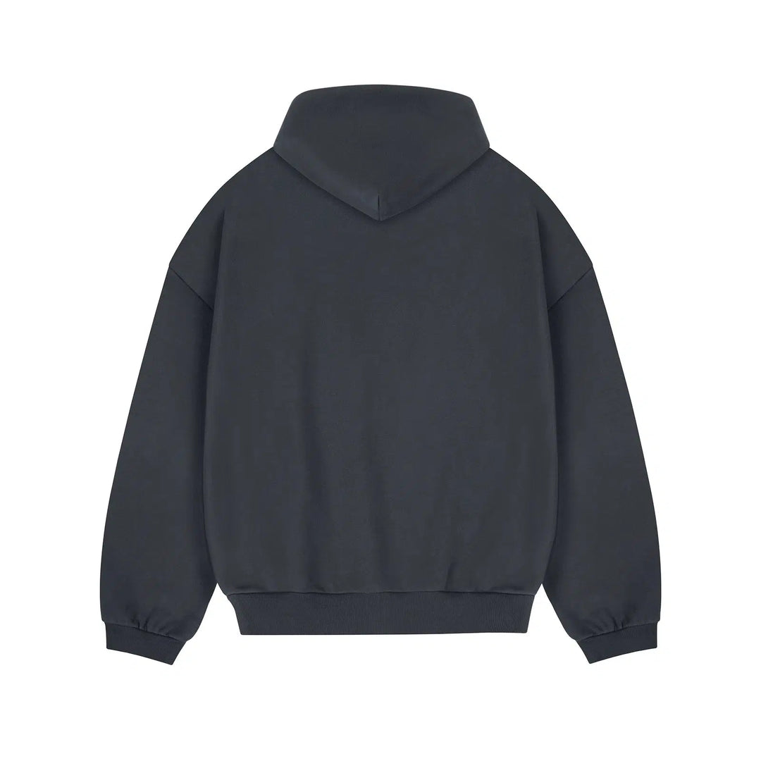 Drop Shoulder Velvet Hoodie Pullover