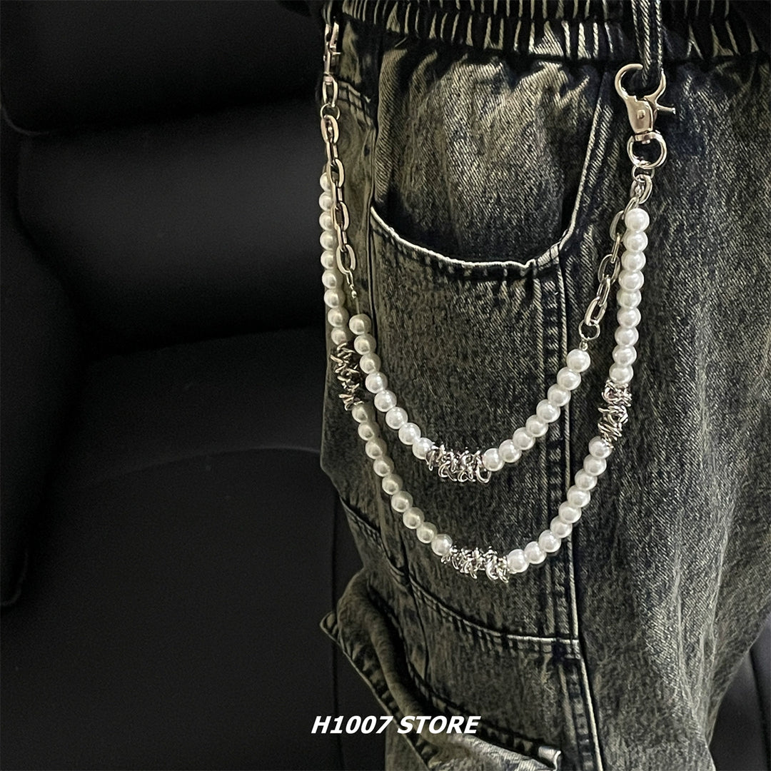 Double Layer Pearl Chain Pants Accessory