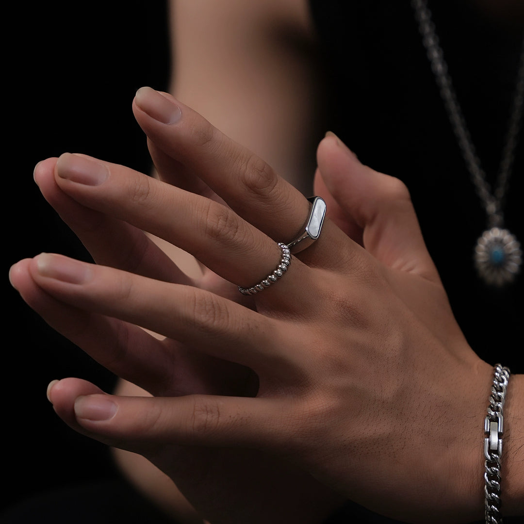 Mother-of-Pearl Bead Stacking Ring