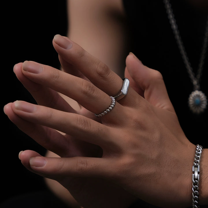 Mother-of-Pearl Bead Stacking Ring