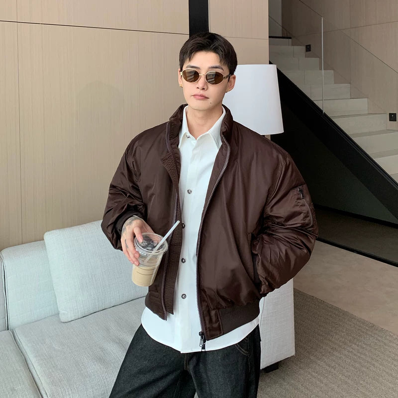 Satin Waterafstotende Staande Kraag Bomberjack 