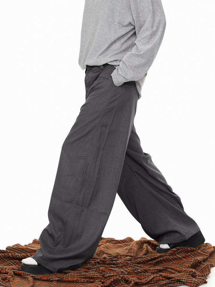 Pleated Wide-Leg Loose Straight Pants