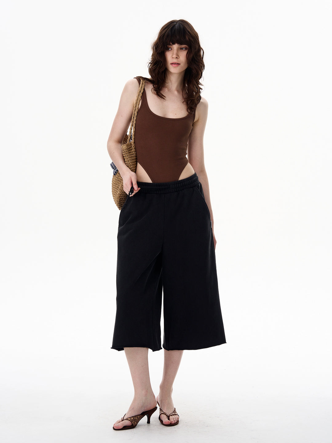 Pantalones cortos de sudadera de siete puntos sueltos Drape 