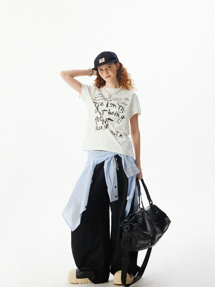 Boxy Graffiti Print Short Sleeve T-shirt