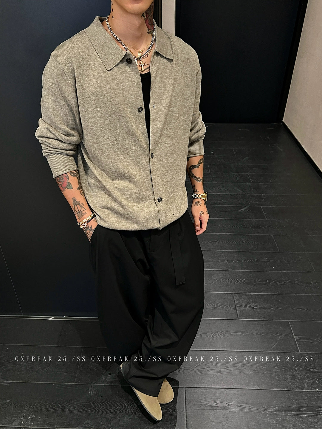 Soft Knit Lapel Button Cardigan