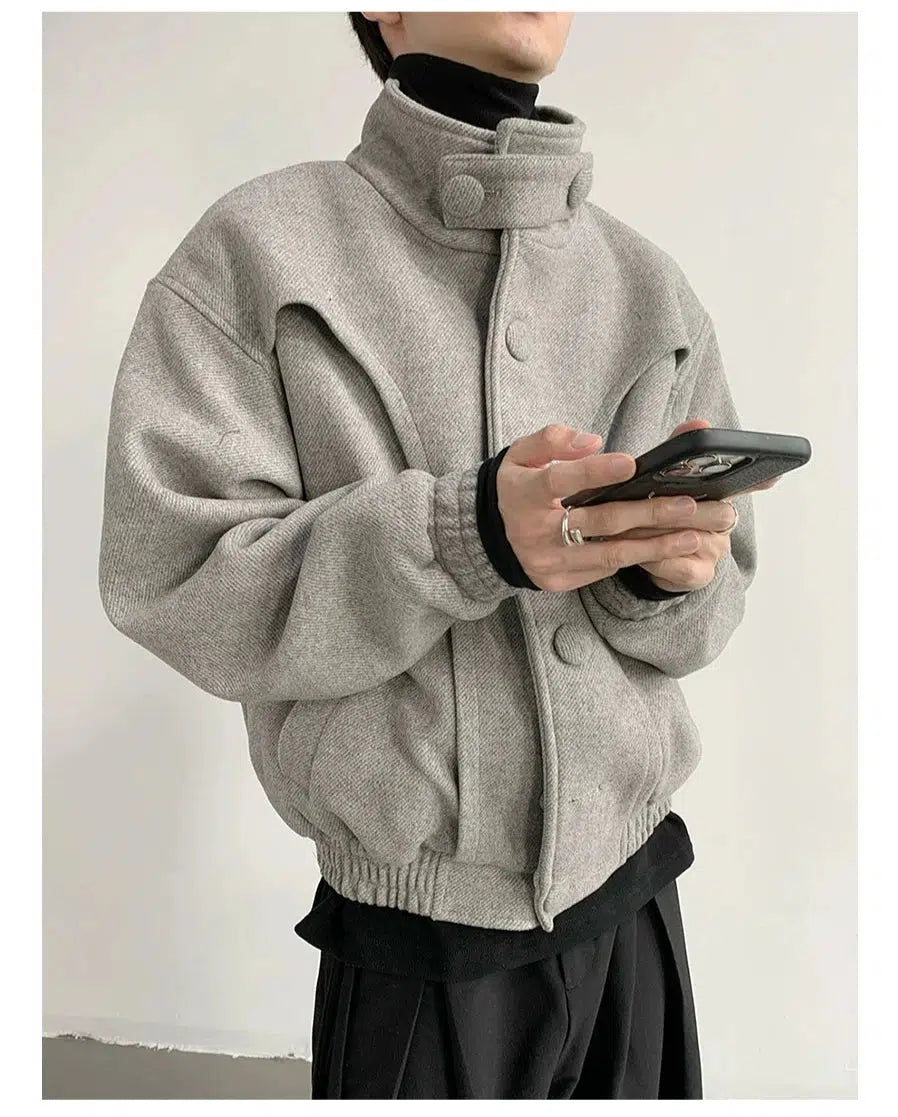 Thickened Wool High-Collar Jacket