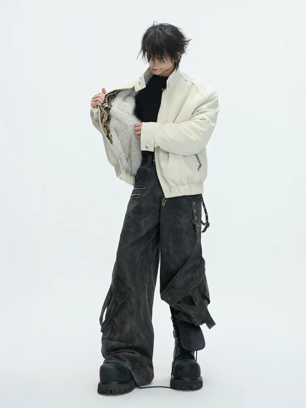 Veste d'hiver à capuche en fausse fourrure lourde 