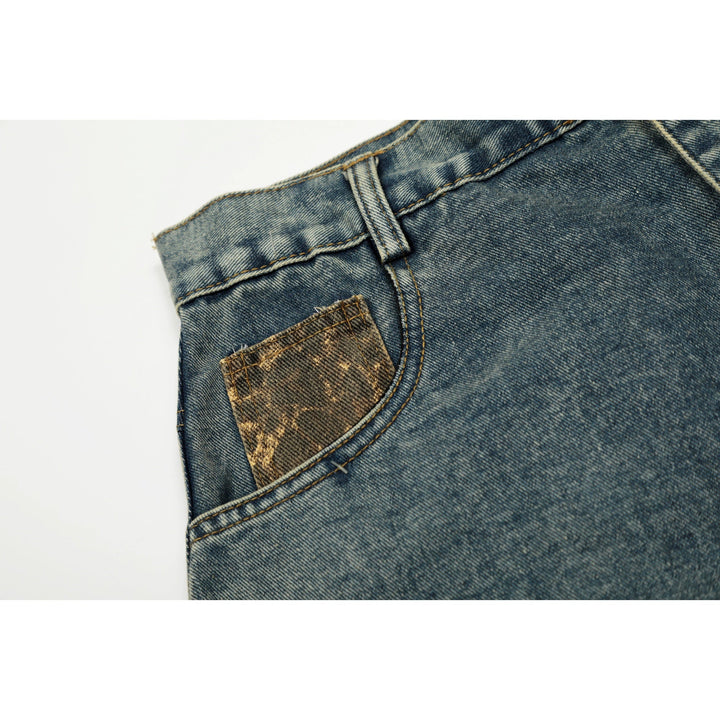 Leopardmönstrade vida jeansbyxor 