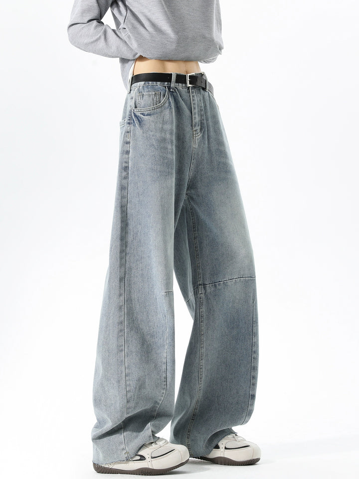 Distressed Loose Straight Leg Jeans