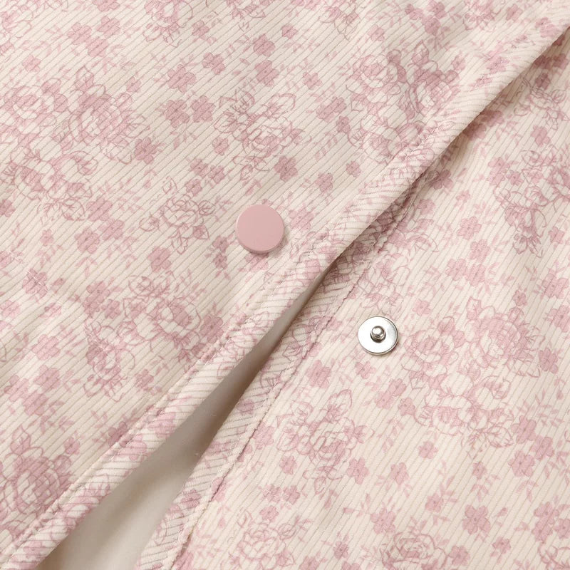 Stand Collar Floral Down Vest