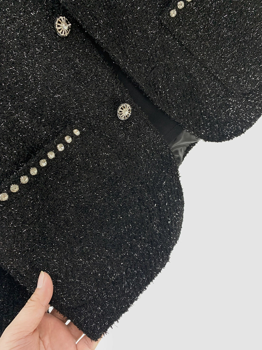 Diamond-studded Casual Short Jacket