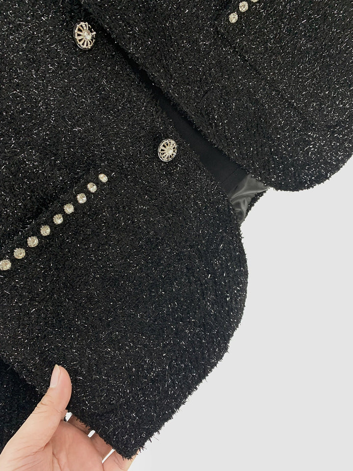 Diamond-studded Casual Short Jacket