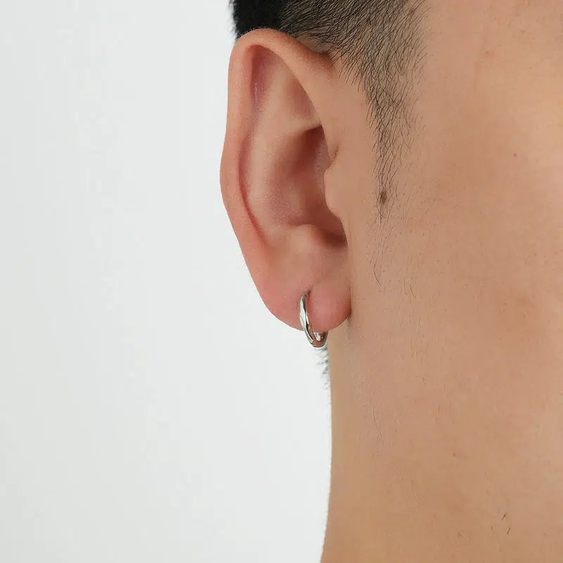 Sterling Silver Geometric Hoop Earrings