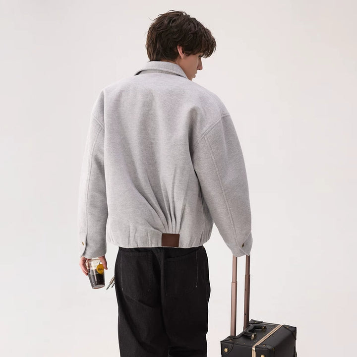 Meridian Kraag Geplooide Woljas 