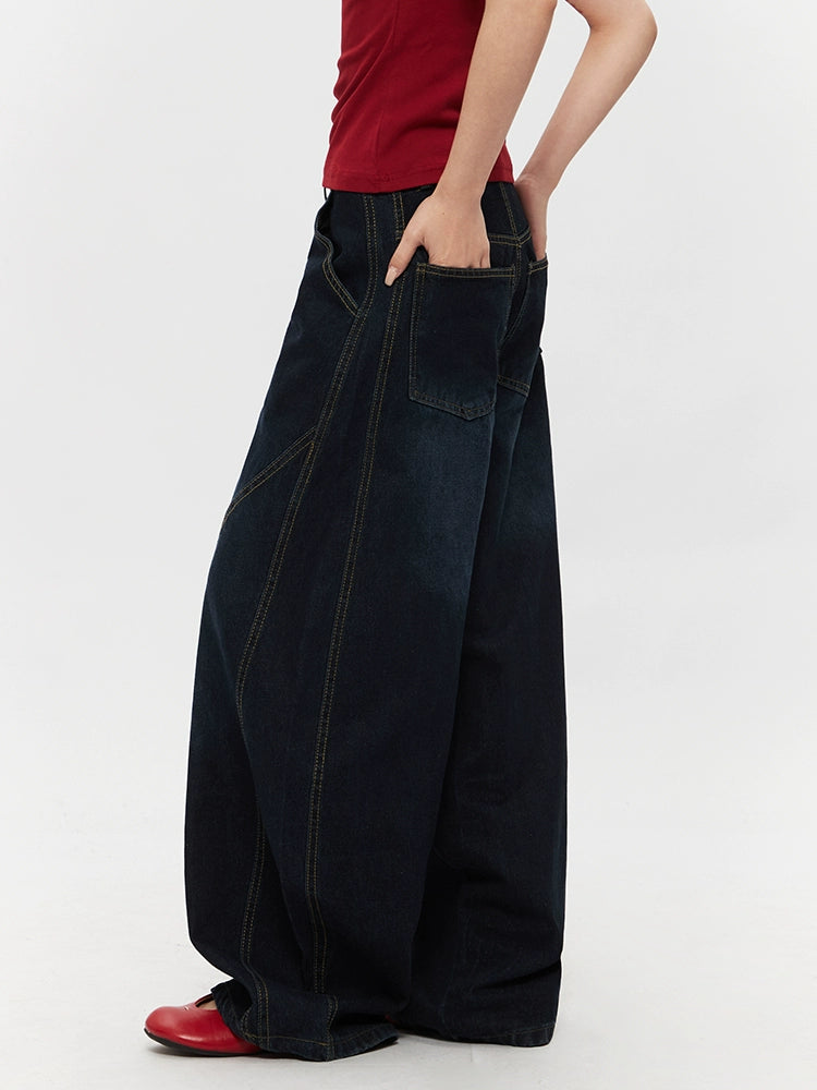 Loose Wide-Leg Scimitar Pants