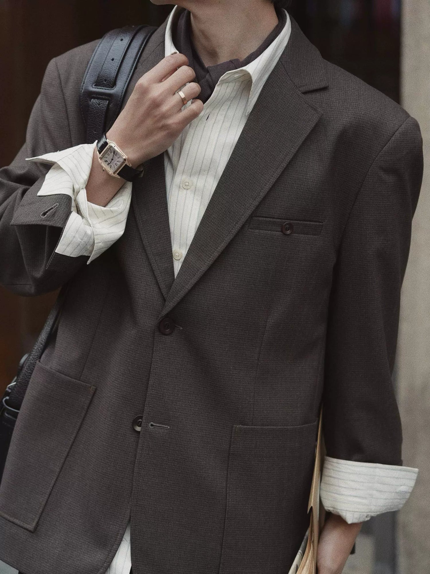 Plaid Suit Jacket with Patch Pockets