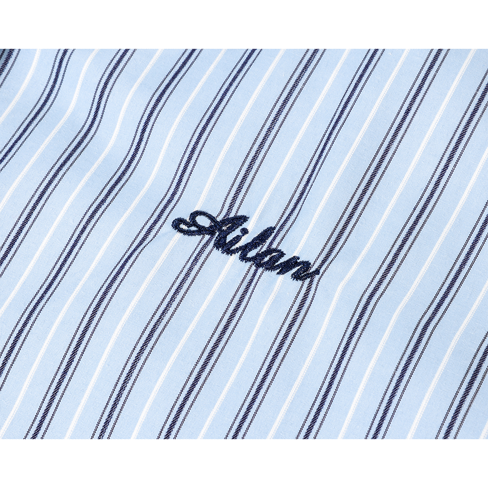 Chemise surdimensionnée brodée rayée de style coréen 